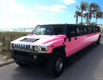 Palm Beach Black/Pink Hummer Limo 